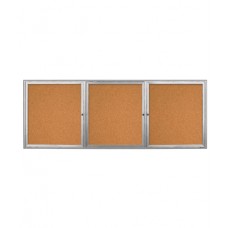 96 x 36" Triple Door Radius Frame w/ Header- Outdoor Enclosed Corkboard