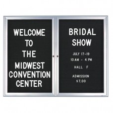 60 x 36" Double Door Standard Outdoor Enclosed Letterboard with Radius Frame