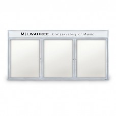 96 x 48" Triple Door Outdoor Enclosed Dry/Wet Erase Board w/ Header