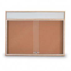 48 x 36" Standard Wood Sliding Door Corkboards w/ Illuminated Header