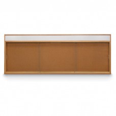 96 x 36" Standard Wood Sliding Door Corkboards w/ Header