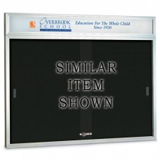 72 x 48" Sliding Glass Door Enclosed Letterboard W/ Header