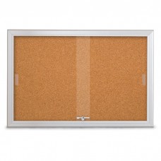 36 x 24" Sliding Glass Corkboards with Radius Frame