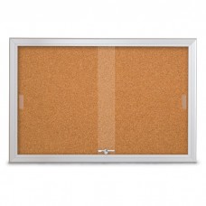 36 x 24" Sliding Glass Corkboards with Radius Frame