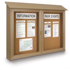 45 x 36" Double Door Enclosed Cork Message Center