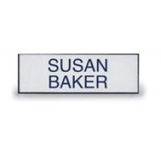 Blue on White Name Badge