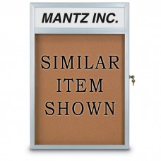 36 x 36" Slim Style Radius Framed Corkboard w/ Header