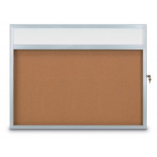 48 x 36" Slim Style Radius Framed Corkboard w/ Header