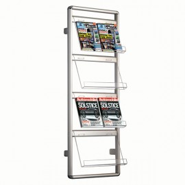 Brochure Set - Wall Mount Holder Single Sided, Wall Brochure Holder 2 x 4 (8.5" x 11") Capacity