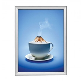 Snap Frame 18'' X 24'' Poster Size 1.25" Silver Color Profile, Safe Round Corner