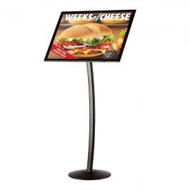 Curved Sign Holder 18" x 22" Poster Size Black, Landscape & Portrait position