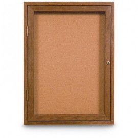36 x 36"Single Door Standard Indoor Wood Enclosed Corkboard