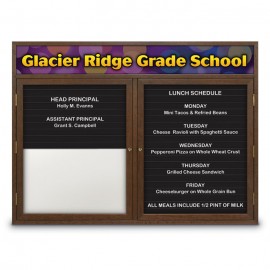 42 x 32" Double Door Enclosed Magnetic Directory Board w/ Header