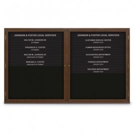 60 x 36" Double Door Illuminated Enclosed Magnetic Directory Board