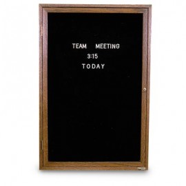 36 x 36" Illuminated Single Door Indoor Wood Enclosed Letterboard