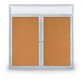 48 x 48" Double Door with Header Indoor Enclosed Corkboards