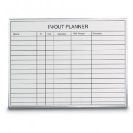 36 x 24" Porcelain Open Faced In/Out Planner Board