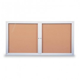 60 x 36" Double Door Illuminated Enclosed Corkboards