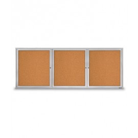 96 X 36" Triple Door Standard Outdoor Enclosed Corkboards
