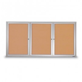 72 x 36" Triple Door Standard Outdoor Enclosed Corkboards