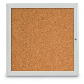 36 x 36" Single Door Radius Corner- Indoor Enclosed Corkboard