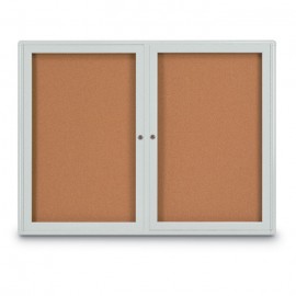 48 x 36" Double Door Radius Corner- Indoor Enclosed Corkboard