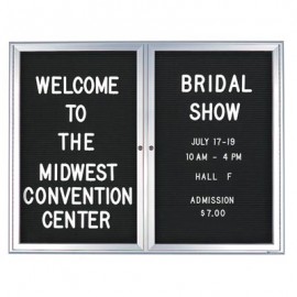 60 x 36" Double Door Standard Indoor Enclosed Letterboard with Radius Frame