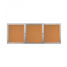 96 x 36" Triple Door Radius Frame- Outdoor Enclosed Corkboard