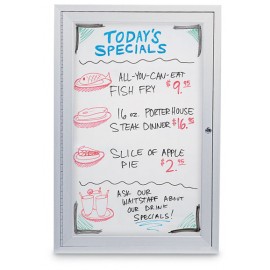 18 x 24" Single Door Standard Indoor Enclosed Dry/Wet Erase Boards