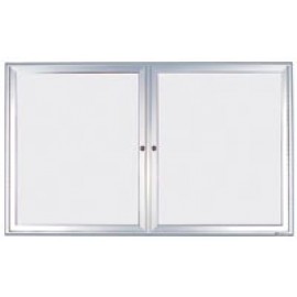 48 x 36" Double Door Standard Radius Indoor Standard Radius Enclosed Dry/Wet Erase Board