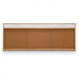 96 x 36" Standard Wood Sliding Door Corkboards w/ Header