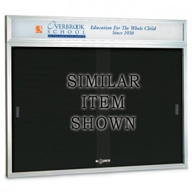 72 x 48" Sliding Glass Door Enclosed Letterboard W/ Header