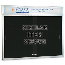 96 x 48" Sliding Glass Door Enclosed Letterboard W/ Header