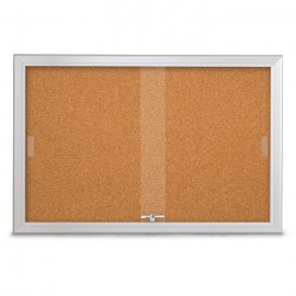 36 x 24" Sliding Glass Corkboards with Radius Frame