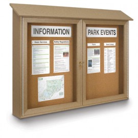 45 x 36" Double Door Enclosed Cork Message Center