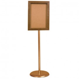 Gold Base/ Wood Frame Pedestal Corkboard