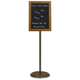 Bronze Base/ Wood Frame Pedestal Letterboard