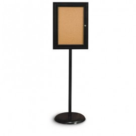 Black Base/ Black Frame Pedestal Corkboard